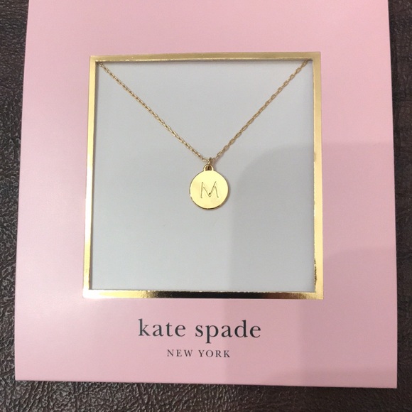 kate spade Jewelry - 🆕 Kate Spade Gold Tone Mini Pendant initial “M”